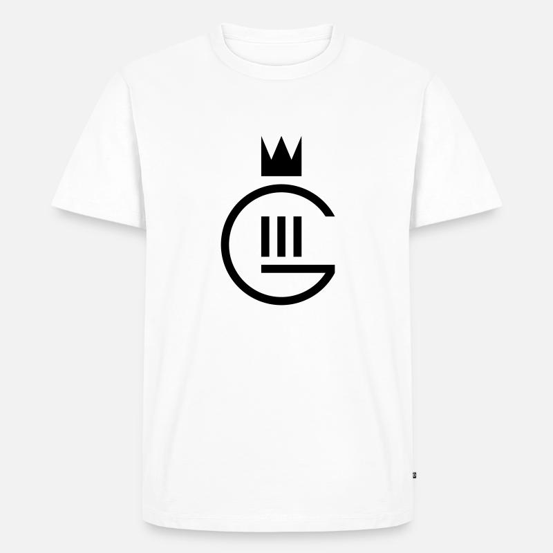 Monogramm Gustaf III. - Männer Premium Bio T-Shirt - Weiß