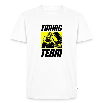Réglage de la voiture de l’équipe - T-shirt Premium bio Homme - blanc - Devant - Nico (187cm)