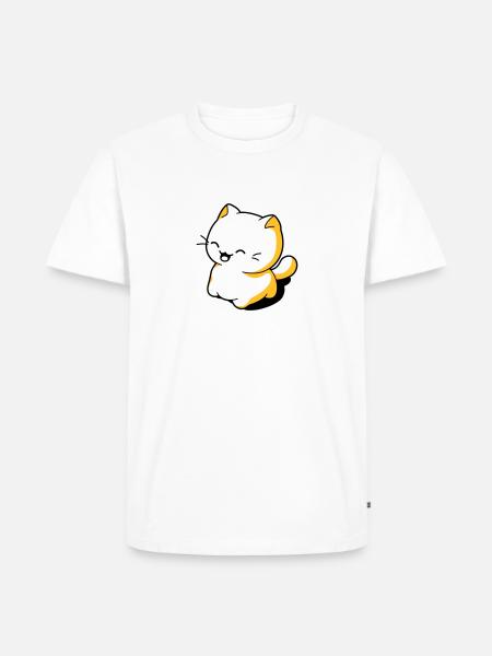 Funny kawaii cat - Men's Premium Organic T-Shirt - white