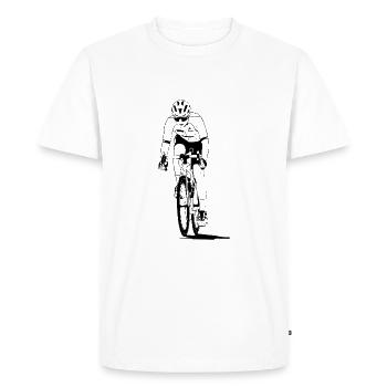 Cyclisme - Cyclistes sur route - Courses cyclistes - T-shirt Premium bio Homme - blanc - Devant - Nico (187cm)