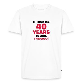 40 Years Anniversaire - T-shirt Premium bio Homme - blanc - Devant - Nico (187cm)