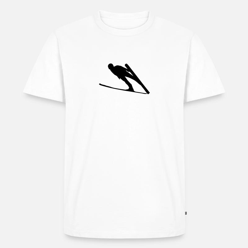 Skispringer - Männer Premium Bio T-Shirt - Weiß