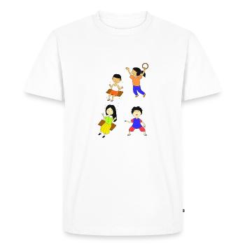 Children playing - Men's Premium Organic T-Shirt - white - Front - Nico (187cm)