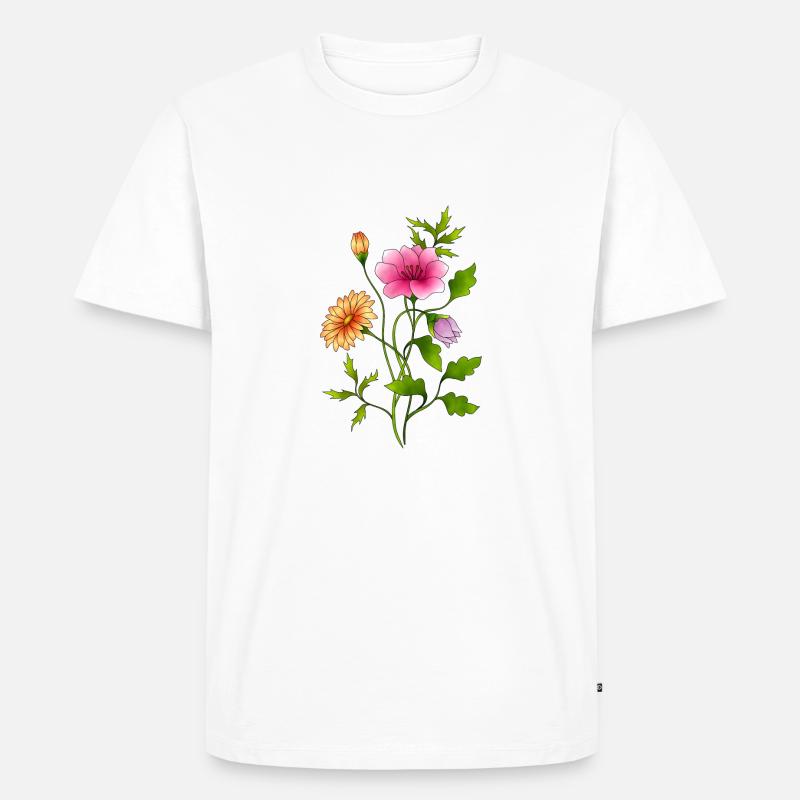 Blumen - Männer Premium Bio T-Shirt - Weiß