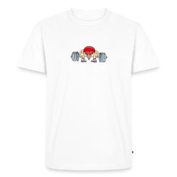 Poids de levage, poids de levage - T-shirt Premium bio Homme - blanc - Devant - Nico (187cm)