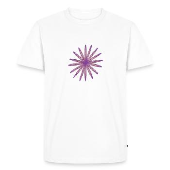 Pétales d’or et de violet - T-shirt Premium bio Homme - blanc - Devant - Nico (187cm)