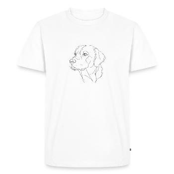 Dog Line Art Line Drawing Apenzeller - Men's Premium Organic T-Shirt - white - Front - Nico (187cm)