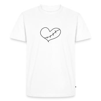 Cœur brisé - T-shirt Premium bio Homme - blanc - Devant - Nico (187cm)