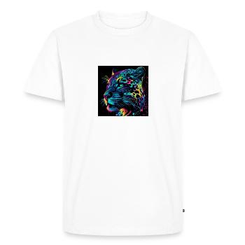 JAGUAR DESIGNER PRINT, UNIQUE DESIGN 2. - Men's Premium Organic T-Shirt - white - Front - Nico (187cm)