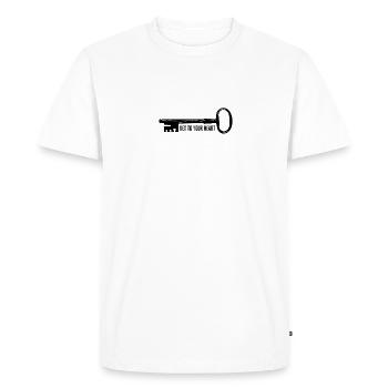 La clé de votre cœur - T-shirt Premium bio Homme - blanc - Devant - Nico (187cm)