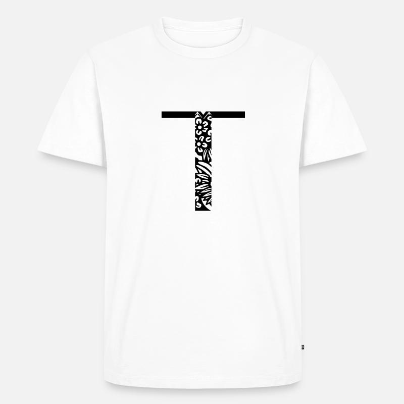 Buchstabe T - Männer Premium Bio T-Shirt - Weiß