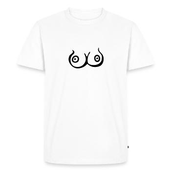 cartoon boobs - Men's Premium Organic T-Shirt - white - Front - Nico (187cm)