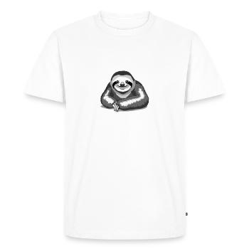 Sloth Relax - Men's Premium Organic T-Shirt - white - Front - Nico (187cm)
