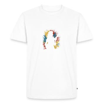 Woman with guitar colorful, music t-shirt - Men's Premium Organic T-Shirt - white - Front - Nico (187cm)