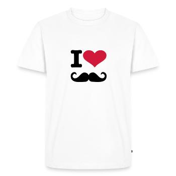 Mustache - Men's Premium Organic T-Shirt - white - Front - Nico (187cm)