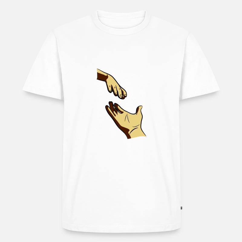 Hand reichen geben - Männer Premium Bio T-Shirt - Weiß