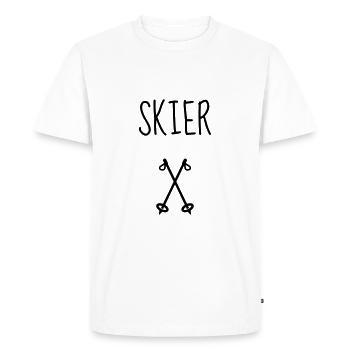 Skiing Skier Ski Skifahren Skifahrer - Men's Premium Organic T-Shirt - white - Front - Nico (187cm)