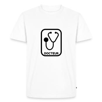 docteur / médecin / hôpital / médecine - T-shirt Premium bio Homme - blanc - Devant - Nico (187cm)