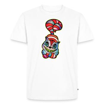 Ceshire Cat Coloré - T-shirt Premium bio Homme - blanc - Devant - Nico (187cm)