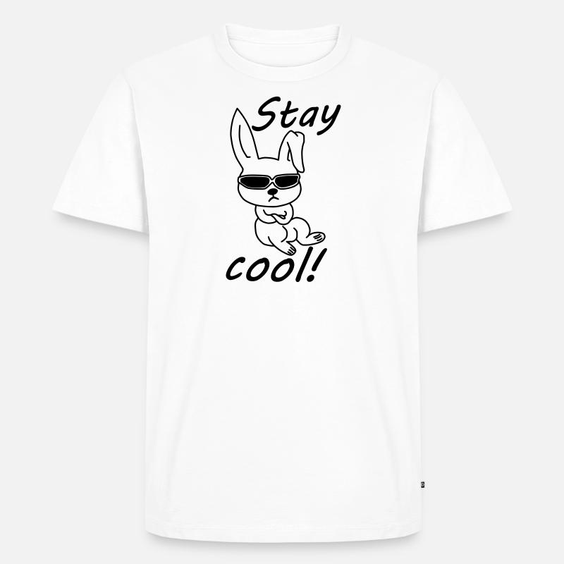 Cooler Hase Stay cool - Männer Premium Bio T-Shirt - Weiß
