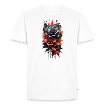 Mystical Noir Blooms: Embrace the Enchantment - Men's Premium Organic T-Shirt - white - Front - Nico (187cm)
