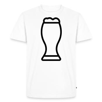 Bière - T-shirt Premium bio Homme - blanc - Devant - Nico (187cm)
