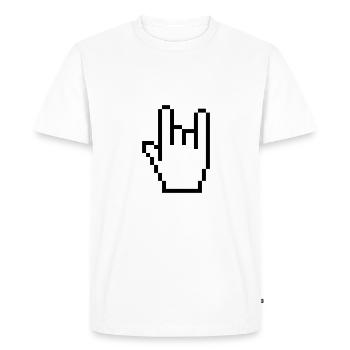 Signe de main curseur - T-shirt Premium bio Homme - blanc - Devant - Nico (187cm)