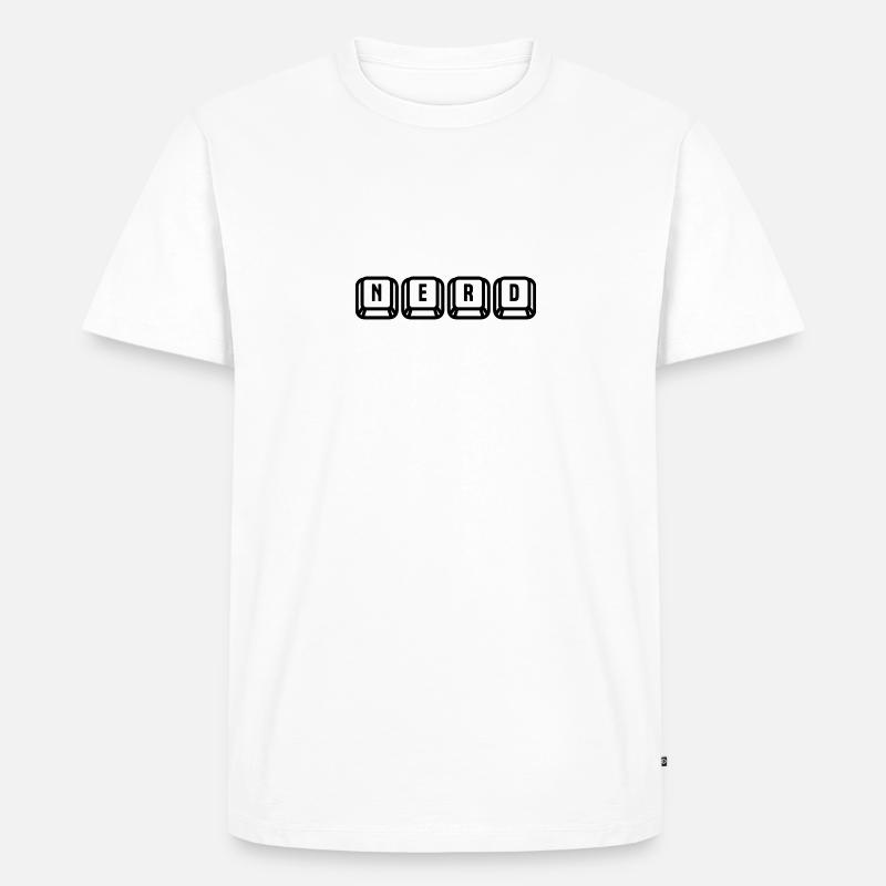 4&8 => nerd - Männer Premium Bio T-Shirt - Weiß