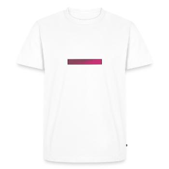 Barres roses dégradées - T-shirt Premium bio Homme - blanc - Devant - Nico (187cm)
