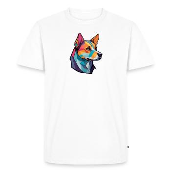 Portrait de chien coloré - T-shirt Premium bio Homme - blanc - Devant - Nico (187cm)