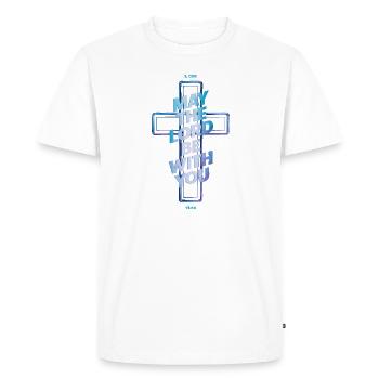 Que le Seigneur soit avec vous - T-shirt Premium bio Homme - blanc - Devant - Nico (187cm)