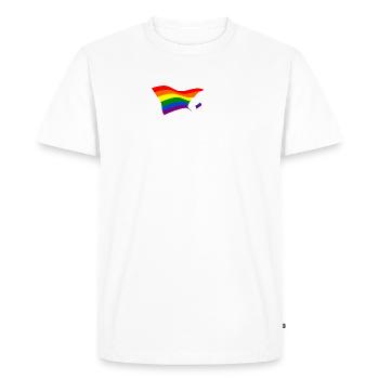 LGBT Flag Superhero Gay CSD Pride Queer - T-shirt Premium bio Homme - blanc - Devant - Nico (187cm)