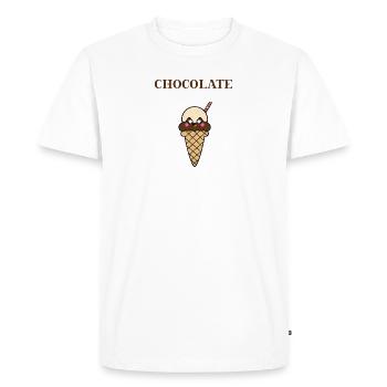 Crème glacée au chocolat Idée cadeau au chocolat Crème glacée au chocolat - T-shirt Premium bio Homme - blanc - Devant - Nico (187cm)