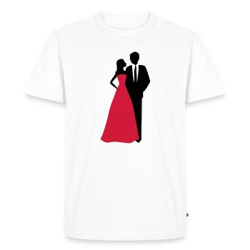 Couples de mariage, jeune mariée, marié - T-shirt Premium bio Homme - blanc - Devant - Nico (187cm)