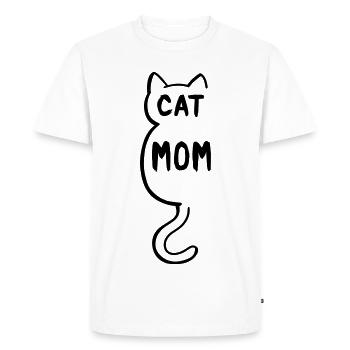 Cat Mom - momie de chat - Cartoon - T-shirt Premium bio Homme - blanc - Devant - Nico (187cm)