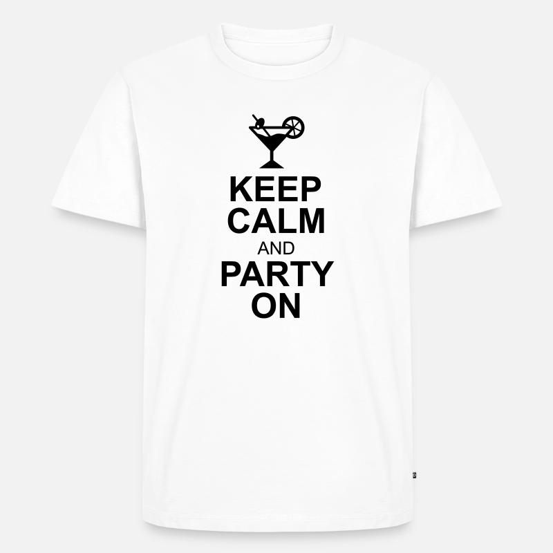 keep calm and party on - Männer Premium Bio T-Shirt - Weiß