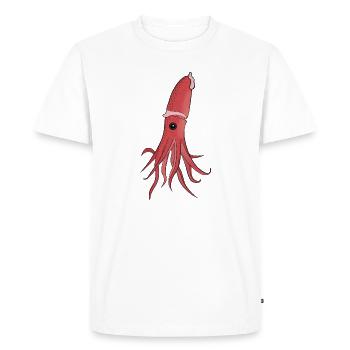 Sea Creatures A Beautiful Squid - Men's Premium Organic T-Shirt - white - Front - Nico (187cm)