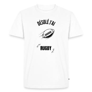 Contour Football Graphique - T-shirt Premium bio Homme - blanc - Devant - Nico (187cm)