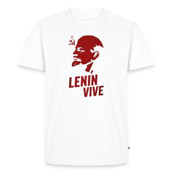 Lénine vit - T-shirt Premium bio Homme - blanc - Devant - Nico (187cm)