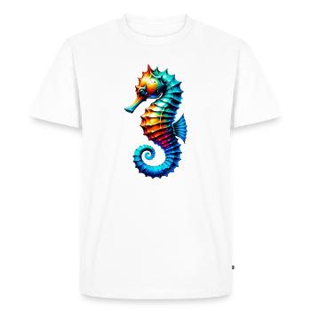 Seahorse - Men's Premium Organic T-Shirt - white - Front - Nico (187cm)