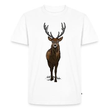 Deer with antlers - Men's Premium Organic T-Shirt - white - Front - Nico (187cm)