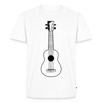 Dessin de ukulélé - T-shirt Premium bio Homme - blanc - Devant - Nico (187cm)