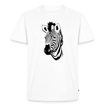 Zebra T-shirt Gift - Men's Premium Organic T-Shirt - white - Front - Nico (187cm)