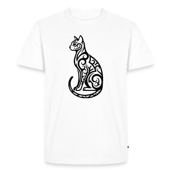 Cool Cat - Design minimaliste pour chat - T-shirt Premium bio Homme - blanc - Devant - Nico (187cm)