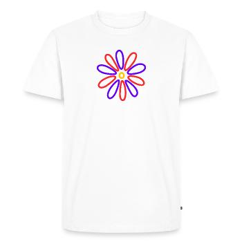 FLOWER. NATURE. ECOLOGY. ANNIVERSARY. FEAST - Men's Premium Organic T-Shirt - white - Front - Nico (187cm)