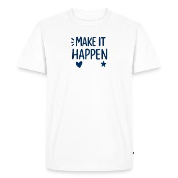 Faire en sorte que ça arrive Pression motivationnelle - T-shirt Premium bio Homme - blanc - Devant - Nico (187cm)