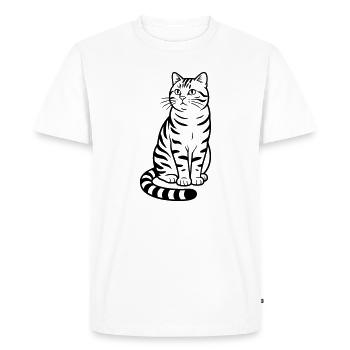 Chat du Bengale - T-shirt Premium bio Homme - blanc - Devant - Nico (187cm)