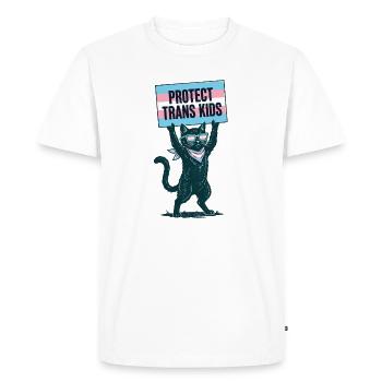 Mois de la Fierté LGBTQ - Protéger les enfants trans - T-shirt Premium bio Homme - blanc - Devant - Nico (187cm)