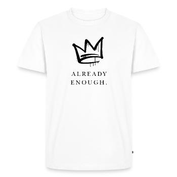 Already Enough - Men's Premium Organic T-Shirt - white - Front - Nico (187cm)