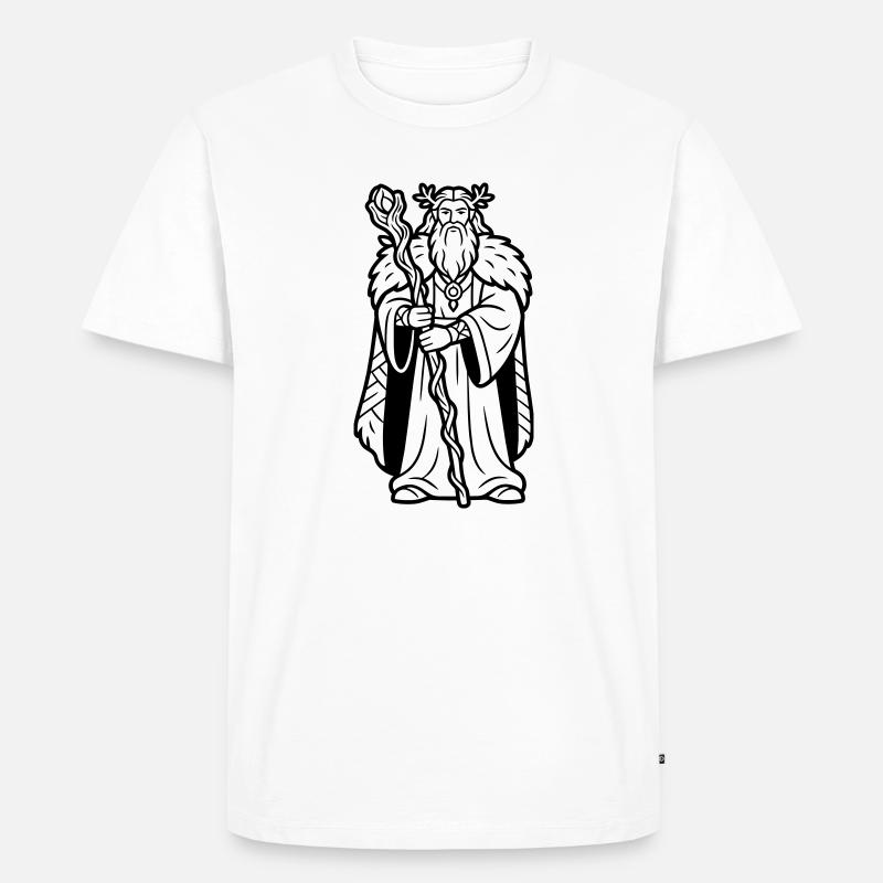 Druide - Männer Premium Bio T-Shirt - Weiß
